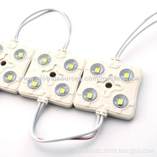 4pcs SMD2835 12V DC Waterproof IP65 Square LED Injection Module Lights with 3-year Warranty